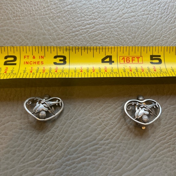 Arno Malinowski for Georg Jensen Sterling Dolphin Earrings - Picture 2 of 6